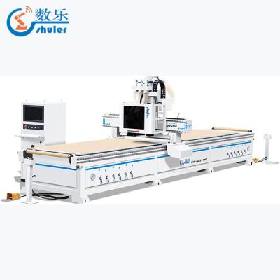 China Hotels CNC Router Auto Loading Unloading Feeding Labeling Atc 2130 2040 Nesting Machines Multi Head CNC Slitter For Cabinet for sale