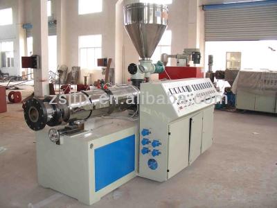 China 65/132 PIPE tapered twin screw extruder for pvc pipe, profile, sheet, wpc, pellets / tapered twin screw and barrel for sale