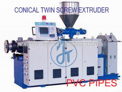 China PIPE 80/156 conical twin screw extruder for pvc pipe, profile, sheet, wood, pellets, wpc for sale