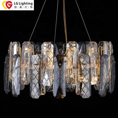 China Modern Factory Outlet Modern  Lighting Decoration Luxury Designer Crystal Chandelier For Living Room Hotel Restaurant gold gray crystal for sale