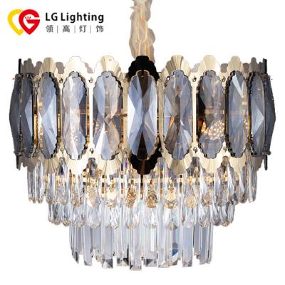 China Modern Factory Outlet Modern Circle Decoration Luxury Designer Crystal Chandelier For Living Room Hotel Restaurant gold gray crystal for sale