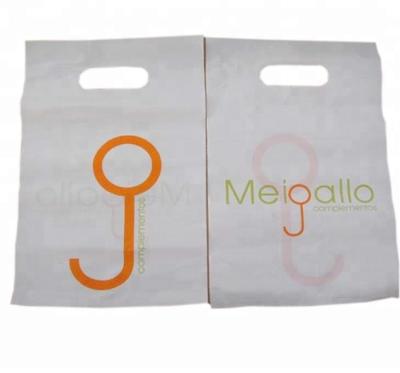 China BIODEGRADABLE custom logo heat seal plastic shopping bags die cut bag for shop for sale