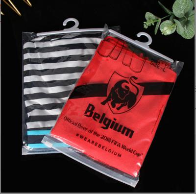 China Transparent Zipper Underwear Packaging Hanger Moisture Proof Transparent Bag Customized Printing for sale