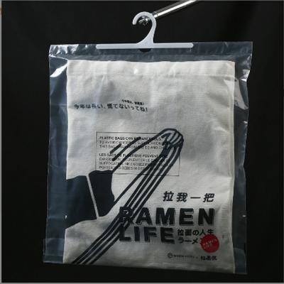 China Recyclable Plastic Hanger Bag Poly Bags With Hanger for sale