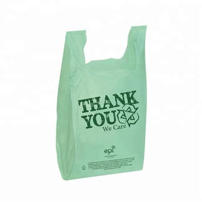 China PLA BIODEGRADABLE T-shirt plastic pbat shopping bag for sale