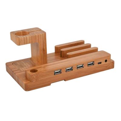 China Compatiable with Stands Wooden Holder Stand Cell Phone Dock Station iPad Cell Phone Dock Station Tablet Desk Charging Stand for sale