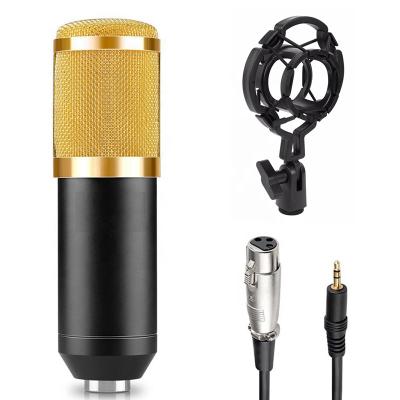 China Condenser Audio 3.5mm Cable Professional Studio Desktop Vocal Recording Microphone For Radio Broadcasting Singing MIC With Stand Holder for sale