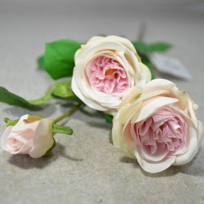 China Delicate High Simulation Artificial Flower Rose 21 Inch 3 Heads Garden Rose For Home Decoration, Event Decoration for sale