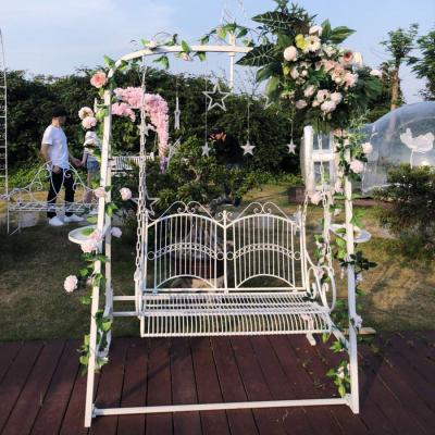 China Metal Iron Art Double Seat Swing Garden Ornaments Garden Suppliers for sale