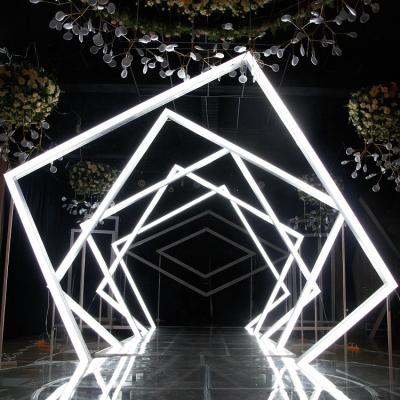 China New design 2019 geometric LED time tunnel festival stage background for event decoration for sale