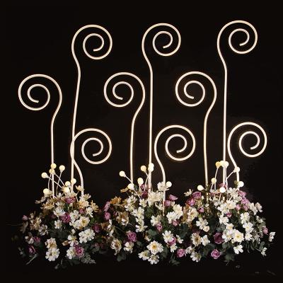 China Festival LED Buds Three Branches Walk Way Stand Flower Stand For Wedding Party Event Decoration for sale