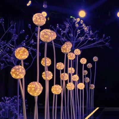 China Festival Star Spring 5 Balls LED Vine Ball Walkway Stand For Wedding Stage Decoration for sale