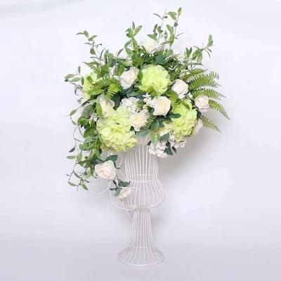 China Party Suppies Iron White Gold Colors Wedding Party Event Decorations Table Centerpiece Flower Stand for sale