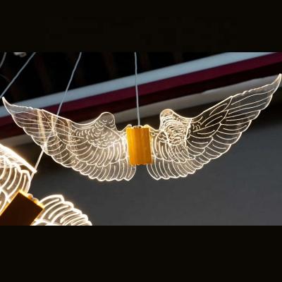 China Latest 2020 Modern Style Acrylic Bird Transparent Carving LED Hanging Lamp for Event Decoration, Stage Decoration and Ceiling Decoration for sale