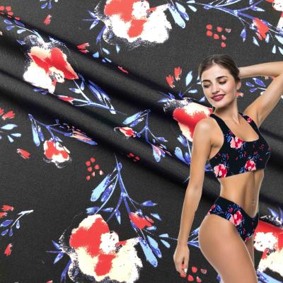 China Double Faced Bare Feel Polyamide 78 Seamless Lightweight Elastane 22 Smooth Floral Printed Swimwear Fabric for sale