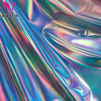 China Metallic spandex nylon knit with neon glitter foil fabric for bikini, swimwear for sale