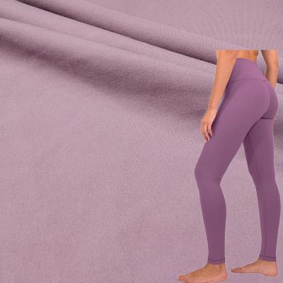 China Double Faced 80% Wholesale 20% Spandex Yoga Double Side Brushed Fabric For Leggings for sale