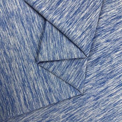 China Stretch factory yarn dyed spandex 13 polyester 87 kationic dry wicking fabric for jersey for sale