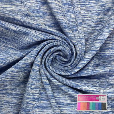 China Stretch Polyester Yarn Dye Moisture Wicking Single Jersey Spandex Cationic Fabric for sale