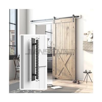 China New Modern Antique Wave Type Steel Black Door Pull Handle For Wooden Barn Door With Bottom for sale