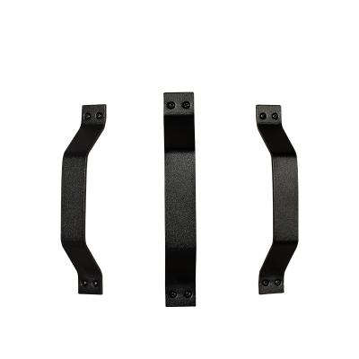 China Modern American Style Black Carbon Steel Sliding Barn Door Handle for sale