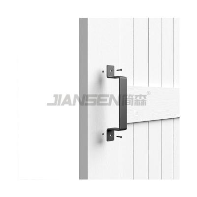 China Modern Right Angle Black Color Carbon Steel Barn Door Handle For Interior Sliding Door for sale