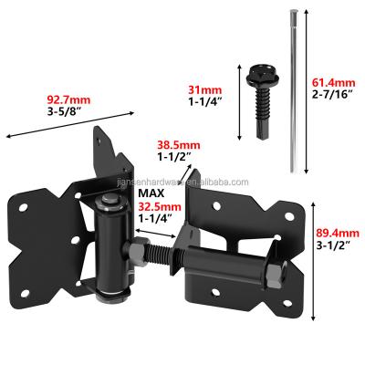 China Easily Assembled Self Closing Garden Gate Hinges Heavy Duty Steel Hardware Hinges Types For Wood/Vinyl/PVC Fences for sale