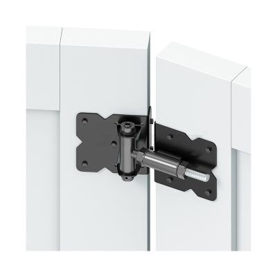 China Easily assembled black vinyl PVC door hinges mounting hardware with a 90 degree bracket resulting in a positive hinge to trigger connection for sale