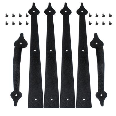 China Modern Decorative Garage Door Carriage Accents, 2 Handles & 4 Hinges House Screw Mounted House Decor Kit for sale