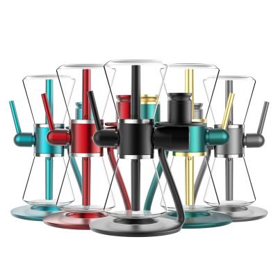 China 3 in 1 new design 2022 all color triangle hourglass rotating accessories shisha glass water pipe 360 ​​gravity hookah for sale