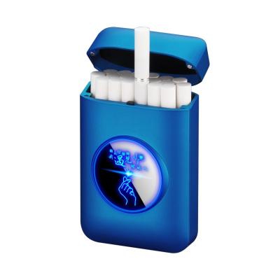 China Wholesale Plastic Sublimation Cigarette Holder Windproof Box With USB Rechargeable Electronic Lighter With Custom Logo Led Pattern Display for sale