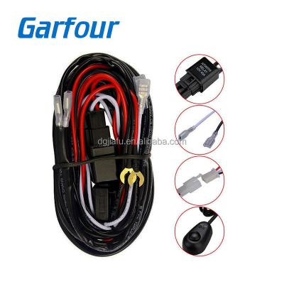 China Automotive 12V 40A Car Fog Light Wiring Kits Hog for Led Light Bar + Work Drive Fuse +Relay +Switch for sale