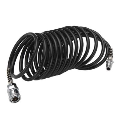 China Industrial Penumatic Coil Spring Air Hose Pipes Hybrid PU Hose with Connectors for Air Compressor for sale