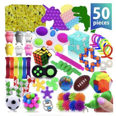 China Gift Fun 50 Pieces Set Bubble Popper Toy Sensory Busters Toys Pack Noise Busters Toy Set for sale