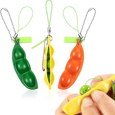 China Best Selling Portable Stress Relief Edamame Squeeze Toys Silicone Push It Bubble Toys Sensory Peanut To Train Other Baby Toys For Kids for sale