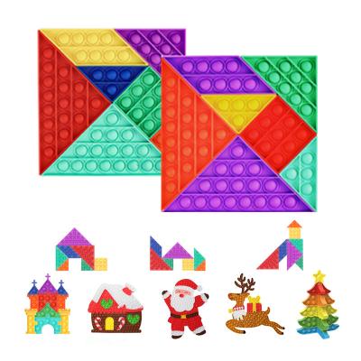 China 2021 Splicing Push Splicing Silicone Puzzle Toys Portable/Eco-friendly Christmas Gift Bubbles Educational Sensory Toys Kids Puzzle for sale