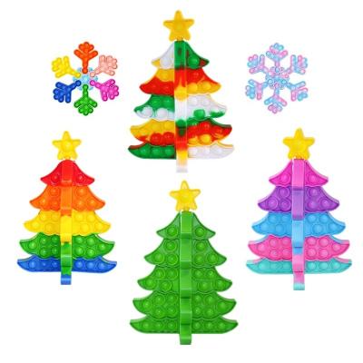 China Portable Christmas 3D Christmas Tree Snowflake Puzzle Toys Kids Educational Push Noise Bubbles Bubbles Toddler Toys Set Kids Toys for sale