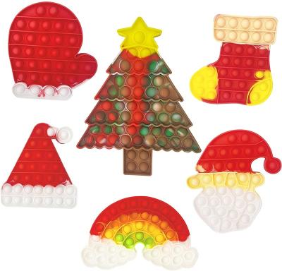 China Popular Silicone Christmas Toy Push Bubble Decompression Fingertip Sensory Toy for sale