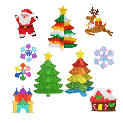 China Portable/Eco-friendly Christmas Gift 3d Splicing Puzzles Silicone Pushing Sound Bubbles Sensory Kids Educational Toys Puzzle for sale