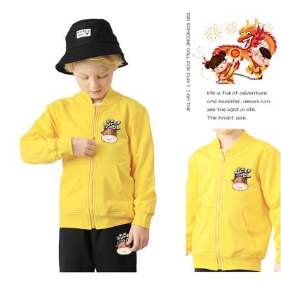 China Fashion autumn boys girls cartoon zipper sweatshirt baseball casual jacket outwear kids clothing set for sale