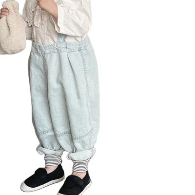 China Solid Color Fade Proof Denim Kids Overalls Overalls Kids Baby Jeans Overalls Unisex Clothing Pants for sale