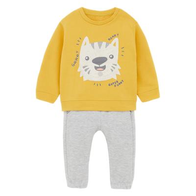 China Breathable Girl Long Sleeve Shirt And Pants Set 2 Pcs Tiger Printed Pullover Sweatshirt Fall Kids Girls Clothing Set for sale