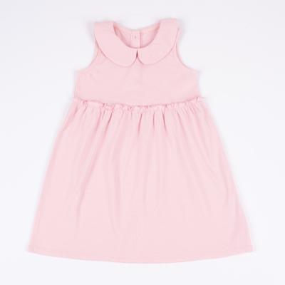 China Pink Anti-Static Collar Solid Color Design Cotton Girls Casual Dresses for sale