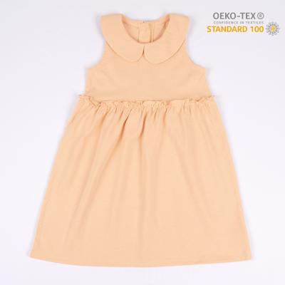 China Girls Dresses Breathable Collar Dresses Orange Girls Fashion Dress Designs Casual for sale