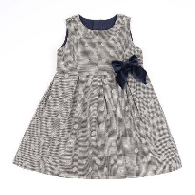 China OEM ODM OBM Breathable Spring Office Size Bowknot Stitch Design Sleeveless O-Neck Knit Dress Girls' Dresses Girl Casual Dress for sale