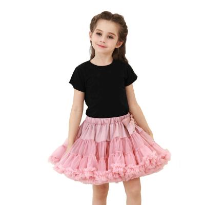 China Hot Selling Anti-wrinkle Amazon Girl Tutus Dress To Blush Pink Tutu Skirt With Bow Children Kids Design Bridesmaid Skirt Girls Tutu Skirt New for sale