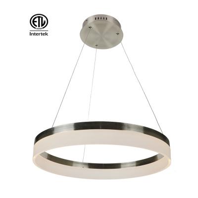 China Chandelier Minimalist Halo Pendant Light Manufacturer Brushed Nickel Finish Nordic Style Mini LED Pendant Light for sale