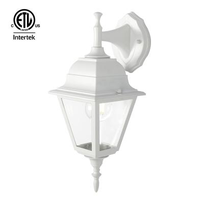 China Polycarbonate Finish Wall Lamp Exterior White Outdoor Wall Lanterns Grade Shade White Glass Wall Lamp for sale