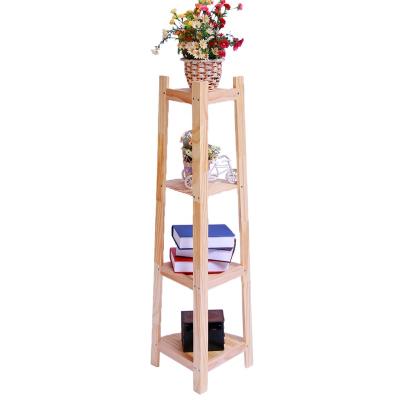 China Factory Outlet 3 Layers Modern Simple Solid Color Wooden Rack Shelf Corner Display Storage Furniture for sale