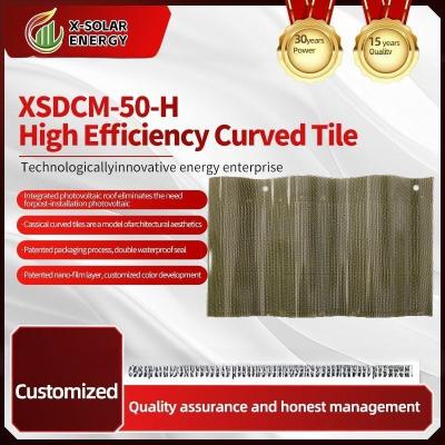 China 25A Max. Fuse Current XSDCM-50-H Curved Photovoltaic Solar Tiles for Modern Architectural Designs for sale